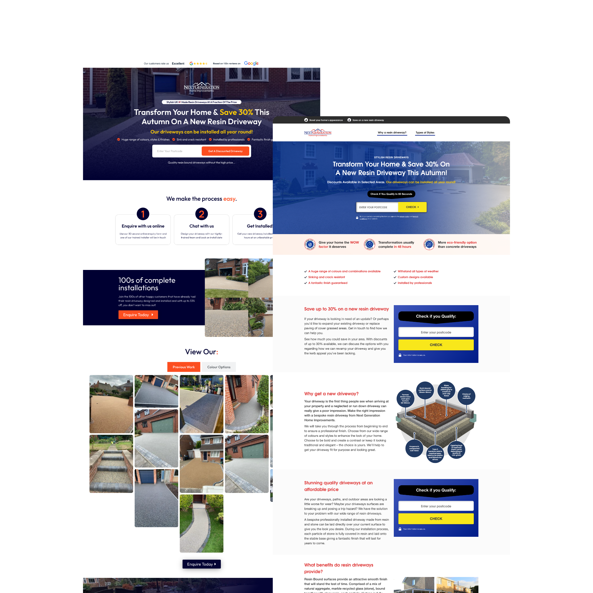 Lead Pronto landing pages on desktop and mobile