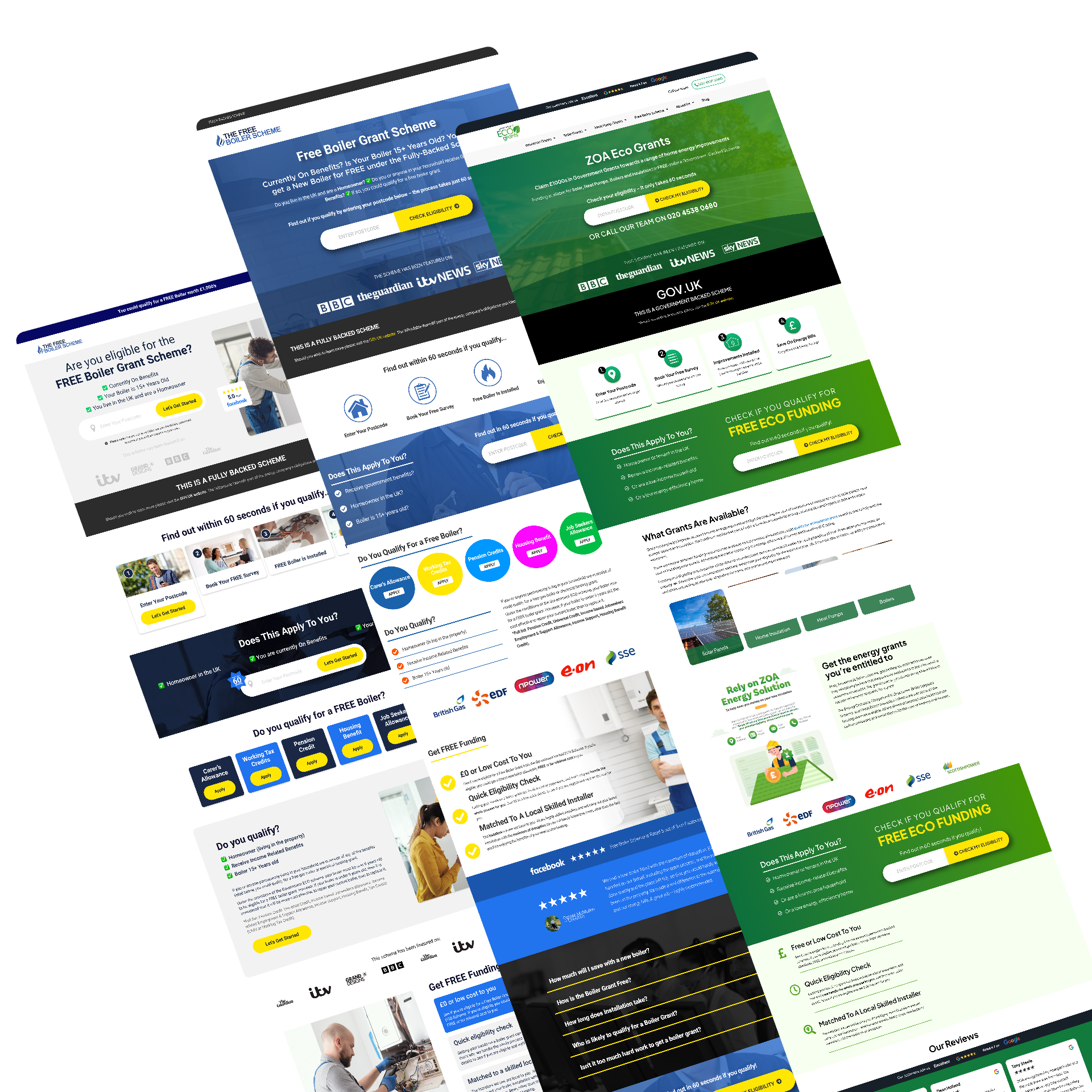 Lead Pronto boiler landing pages