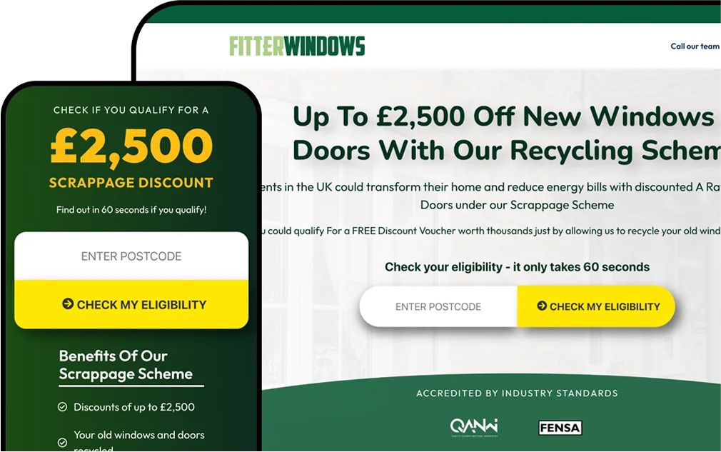 A Lead Pronto windows and doors campaign for Fitter Windows