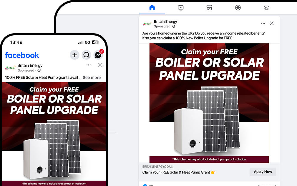 A Lead Pronto ECO4 campaign for Britain Energy