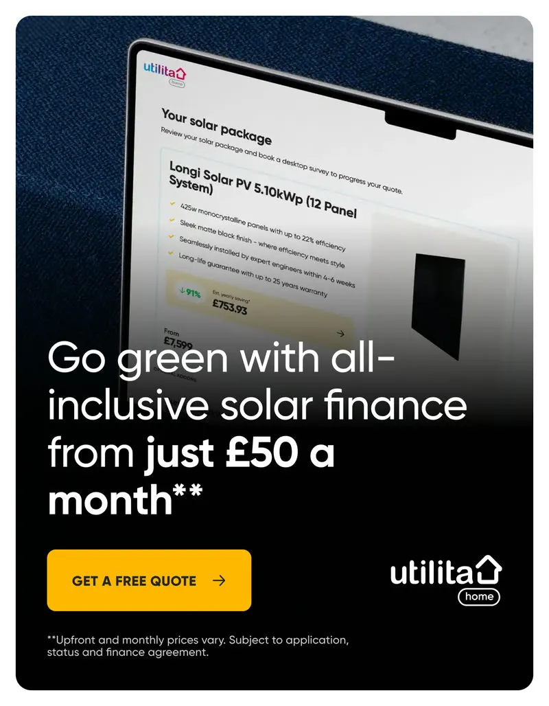 Utilita Home static ad: customers can save up to £1,400 in year one