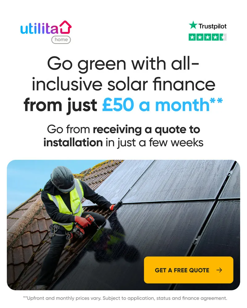 Utilita Home static ad: you can get a free solar quote