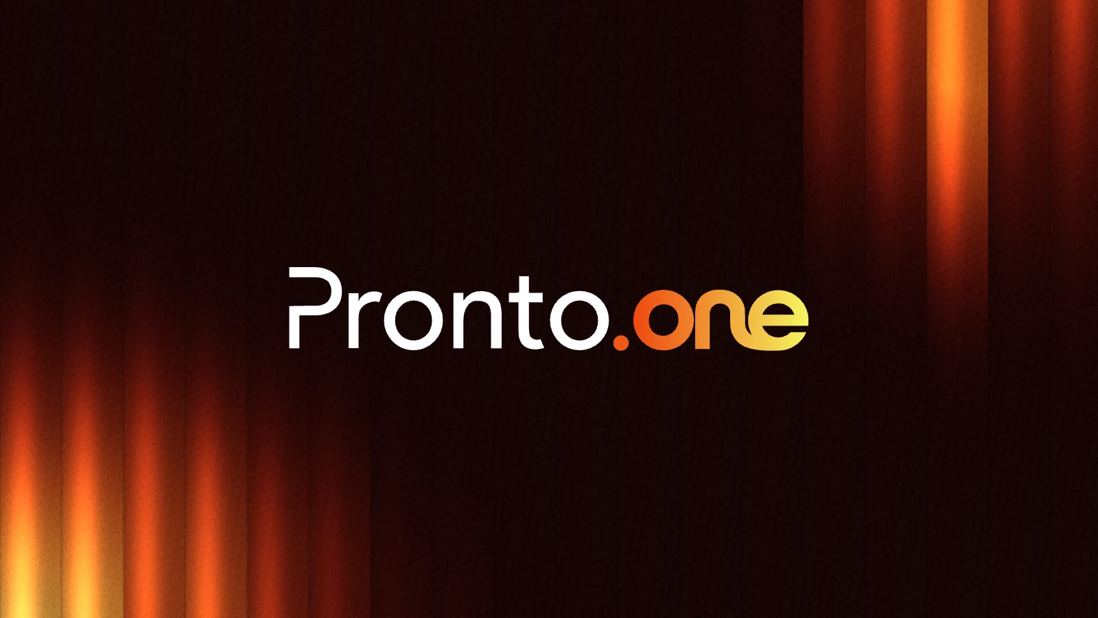 The Pronto One logo over orange fluted glass